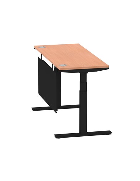 Dynamic Air Modesty 1400 x 600mm Height Adjustable Office Desk Beech Top Cable Ports Modesty Panel HA01466 - pic 78346 | FastDaddyshop