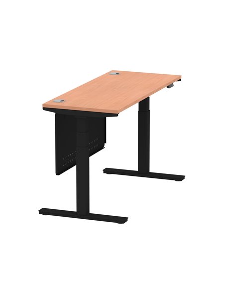 Dynamic Air Modesty 1400 x 600mm Height Adjustable Office Desk Beech Top Cable Ports Modesty Panel HA01466 - pic 78347 | FastDaddyshop
