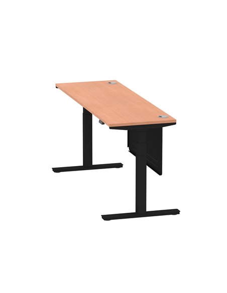 Dynamic Air Modesty 1800 x 600mm Height Adjustable Office Desk Beech Top Cable Ports Modesty Panel HA01468 - pic 78351 | FastDaddyshop