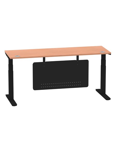 Dynamic Air Modesty 1800 x 600mm Height Adjustable Office Desk Beech Top Cable Ports Modesty Panel HA01468 - pic 78353 | FastDaddyshop