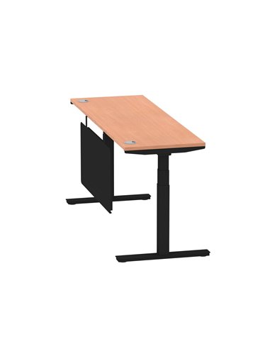 Dynamic Air Modesty 1800 x 600mm Height Adjustable Office Desk Beech Top Cable Ports Modesty Panel HA01468