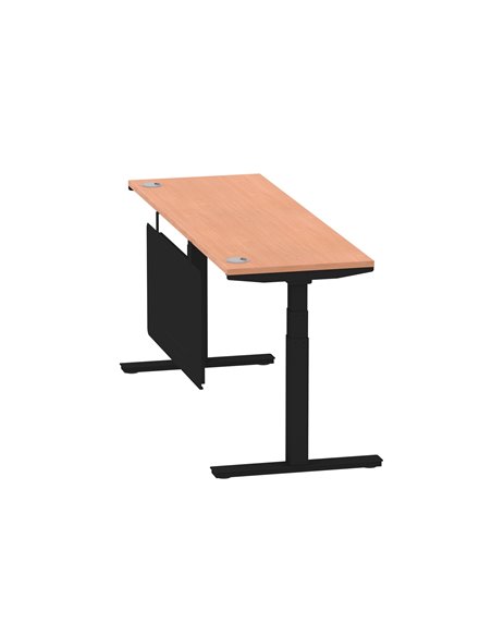 Dynamic Air Modesty 1800 x 600mm Height Adjustable Office Desk Beech Top Cable Ports Modesty Panel HA01468 - pic 78355 | FastDaddyshop