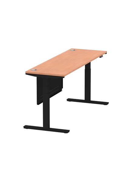 Dynamic Air Modesty 1800 x 600mm Height Adjustable Office Desk Beech Top Cable Ports Modesty Panel HA01468 - pic 78356 | FastDaddyshop