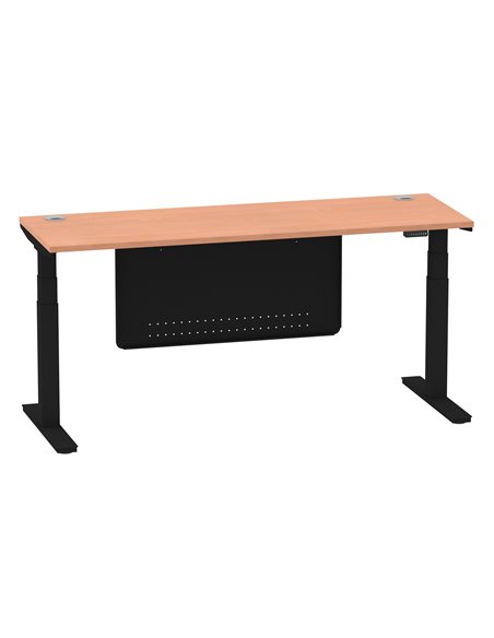 Dynamic Air Modesty 1800 x 600mm Height Adjustable Office Desk Beech Top Cable Ports Modesty Panel HA01468 - pic 78357 | FastDaddyshop