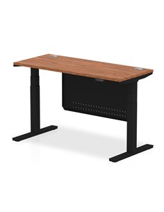 Dynamic Air Modesty 1400 x 600mm Height Adjustable Office Desk Walnut Top Cable Ports Modesty Panel HA01470