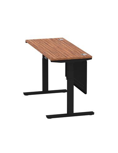 Dynamic Air Modesty 1400 x 600mm Height Adjustable Office Desk Walnut Top Cable Ports Modesty Panel HA01470