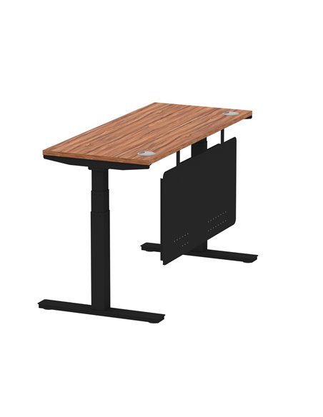 Dynamic Air Modesty 1400 x 600mm Height Adjustable Office Desk Walnut Top Cable Ports Modesty Panel HA01470 - pic 78361 | FastDaddyshop