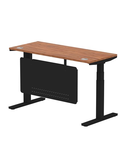 Dynamic Air Modesty 1400 x 600mm Height Adjustable Office Desk Walnut Top Cable Ports Modesty Panel HA01470 - pic 78363 | FastDaddyshop