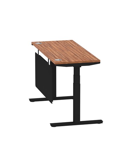 Dynamic Air Modesty 1400 x 600mm Height Adjustable Office Desk Walnut Top Cable Ports Modesty Panel HA01470 - pic 78364 | FastDaddyshop