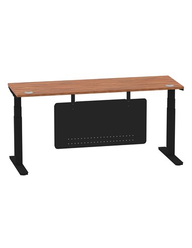 Dynamic Air Modesty 1800 x 600mm Height Adjustable Office Desk Walnut Top Cable Ports Modesty Panel HA01472