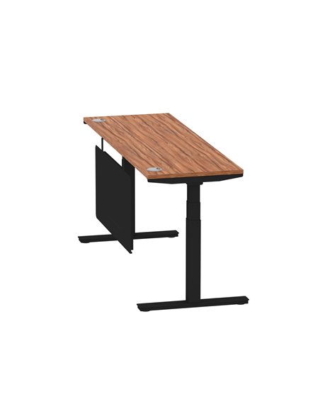 Dynamic Air Modesty 1800 x 600mm Height Adjustable Office Desk Walnut Top Cable Ports Modesty Panel HA01472 - pic 78373 | FastDaddyshop