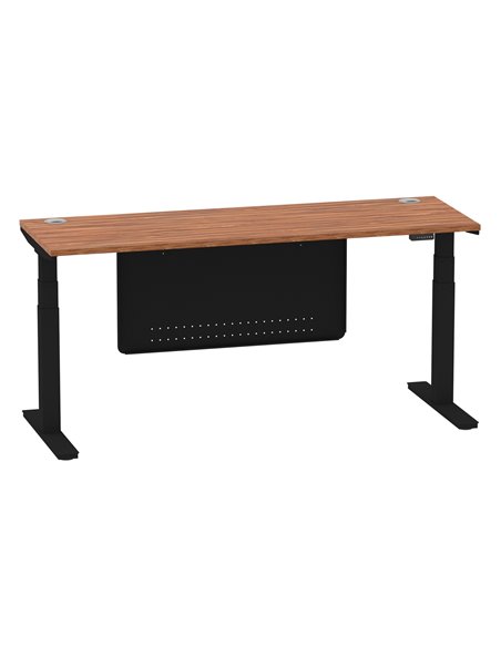 Dynamic Air Modesty 1800 x 600mm Height Adjustable Office Desk Walnut Top Cable Ports Modesty Panel HA01472 - pic 78375 | FastDaddyshop