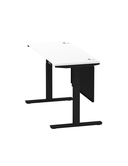 Dynamic Air Modesty 1400 x 600mm Height Adjustable Office Desk White Top Cable Ports Modesty Panel HA01474 - pic 78378 | FastDaddyshop
