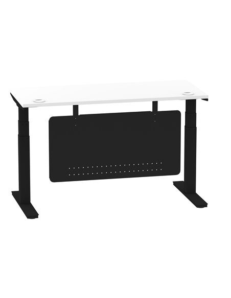 Dynamic Air Modesty 1400 x 600mm Height Adjustable Office Desk White Top Cable Ports Modesty Panel HA01474 - pic 78380 | FastDaddyshop