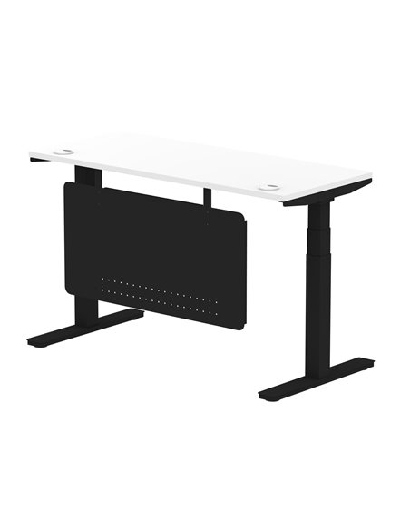 Dynamic Air Modesty 1400 x 600mm Height Adjustable Office Desk White Top Cable Ports Modesty Panel HA01474 - pic 78381 | FastDaddyshop