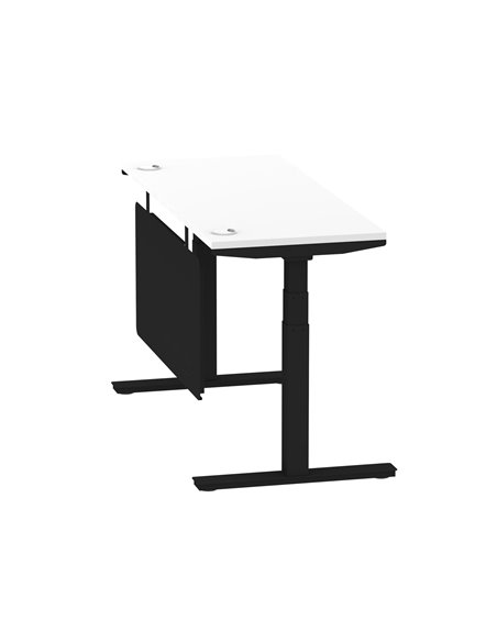 Dynamic Air Modesty 1400 x 600mm Height Adjustable Office Desk White Top Cable Ports Modesty Panel HA01474 - pic 78382 | FastDaddyshop