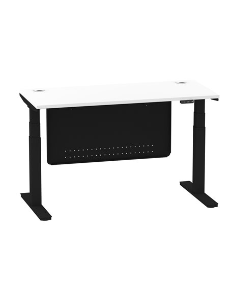 Dynamic Air Modesty 1400 x 600mm Height Adjustable Office Desk White Top Cable Ports Modesty Panel HA01474 - pic 78384 | FastDaddyshop