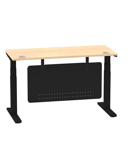 Dynamic Air Modesty 1400 x 600mm Height Adjustable Office Desk Maple Top Cable Ports Modesty Panel HA01478 - pic 78398 | FastDaddyshop