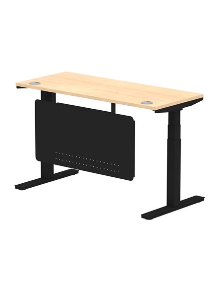Dynamic Air Modesty 1400 x 600mm Height Adjustable Office Desk Maple Top Cable Ports Modesty Panel HA01478 - pic 78399 | FastDaddyshop