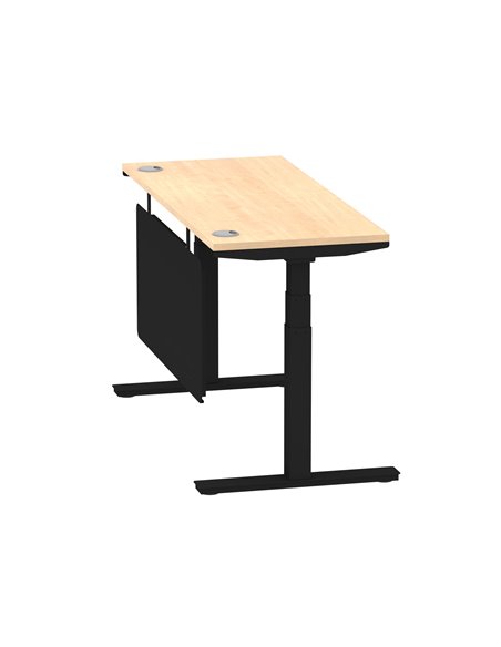 Dynamic Air Modesty 1400 x 600mm Height Adjustable Office Desk Maple Top Cable Ports Modesty Panel HA01478 - pic 78400 | FastDaddyshop