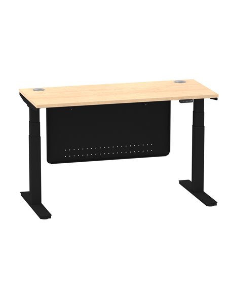 Dynamic Air Modesty 1400 x 600mm Height Adjustable Office Desk Maple Top Cable Ports Modesty Panel HA01478 - pic 78402 | FastDaddyshop