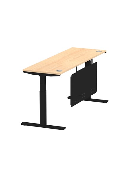 Dynamic Air Modesty 1800 x 600mm Height Adjustable Office Desk Maple Top Cable Ports Modesty Panel HA01480 - pic 78406 | FastDaddyshop