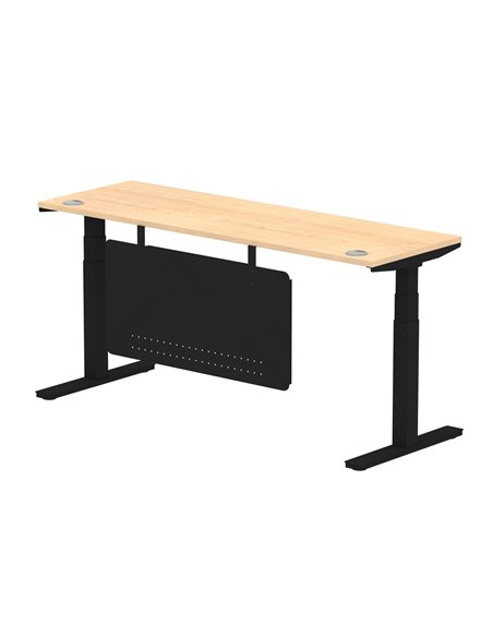Dynamic Air Modesty 1800 x 600mm Height Adjustable Office Desk Maple Top Cable Ports Modesty Panel HA01480 - pic 78408 | FastDaddyshop