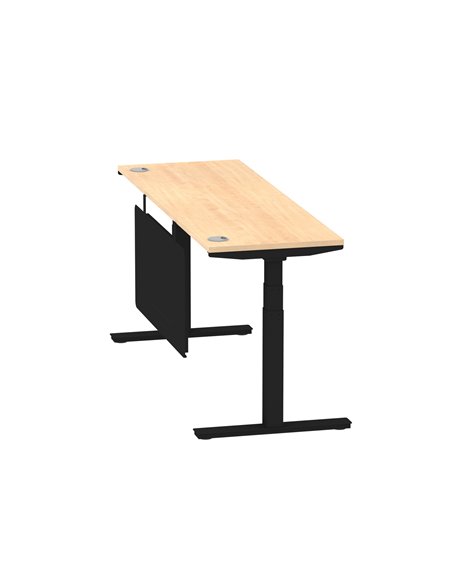 Dynamic Air Modesty 1800 x 600mm Height Adjustable Office Desk Maple Top Cable Ports Modesty Panel HA01480 - pic 78409 | FastDaddyshop