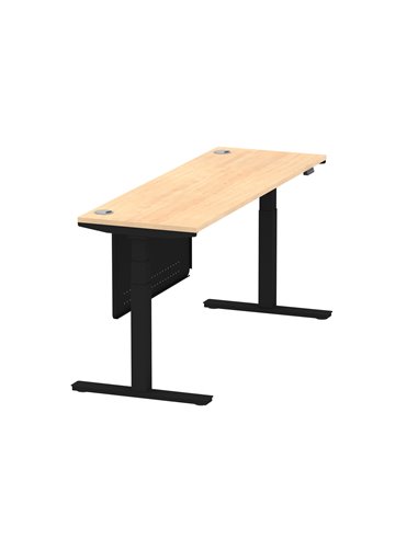 Dynamic Air Modesty 1800 x 600mm Height Adjustable Office Desk Maple Top Cable Ports Modesty Panel HA01480