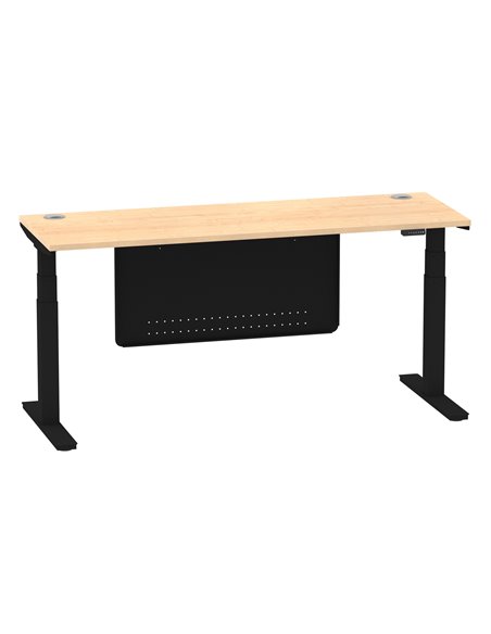 Dynamic Air Modesty 1800 x 600mm Height Adjustable Office Desk Maple Top Cable Ports Modesty Panel HA01480 - pic 78411 | FastDaddyshop