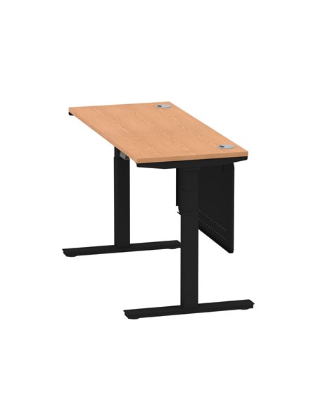 Dynamic Air Modesty 1400 x 600mm Height Adjustable Office Desk Oak Top Cable Ports Modesty Panel HA01482 - pic 78414 | FastDaddyshop