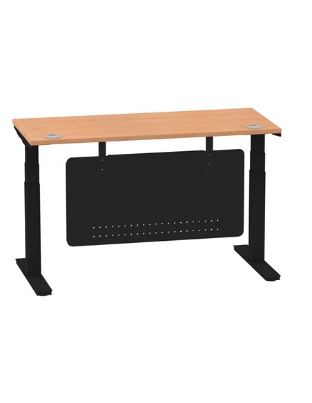 Dynamic Air Modesty 1400 x 600mm Height Adjustable Office Desk Oak Top Cable Ports Modesty Panel HA01482 - pic 78416 | FastDaddyshop
