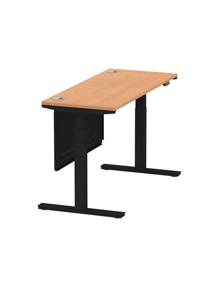Dynamic Air Modesty 1400 x 600mm Height Adjustable Office Desk Oak Top Cable Ports Modesty Panel HA01482 - pic 78419 | FastDaddyshop