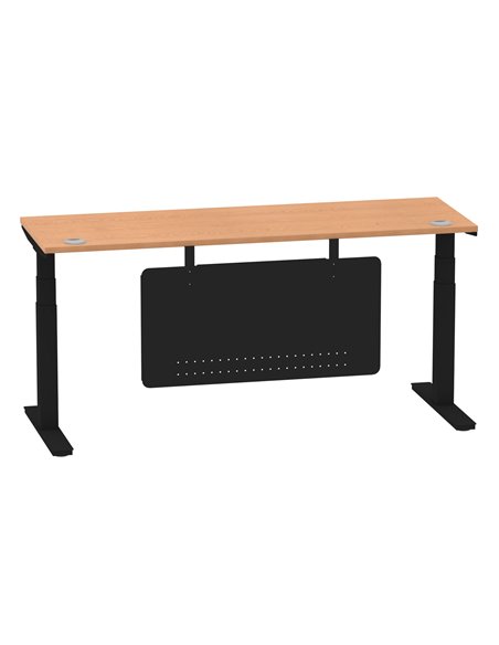 Dynamic Air Modesty 1800 x 600mm Height Adjustable Office Desk Oak Top Cable Ports Modesty Panel HA01484 - pic 78425 | FastDaddyshop