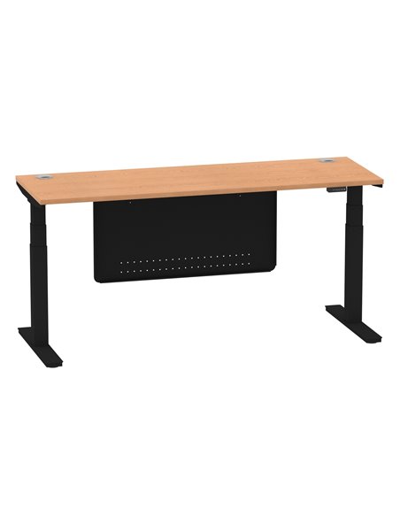 Dynamic Air Modesty 1800 x 600mm Height Adjustable Office Desk Oak Top Cable Ports Modesty Panel HA01484 - pic 78429 | FastDaddyshop