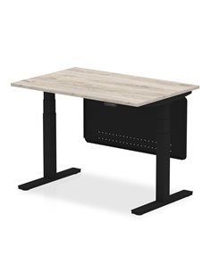 Dynamic Air Modesty 1200 x 800mm Height Adjustable Office Desk Grey Oak Top Modesty Panel HA01485