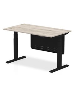 Dynamic Air Modesty 1400 x 800mm Height Adjustable Office Desk Grey Oak Top Modesty Panel HA01486