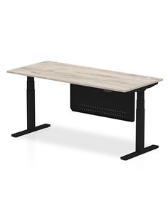 Dynamic Air Modesty 1800 x 800mm Height Adjustable Office Desk Grey Oak Top Modesty Panel HA01488