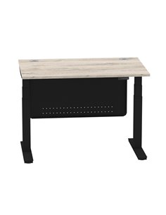 Dynamic Air Modesty 1200 x 800mm Height Adjustable Office Desk Grey Oak Top Cable Ports Modesty Panel HA01489 2