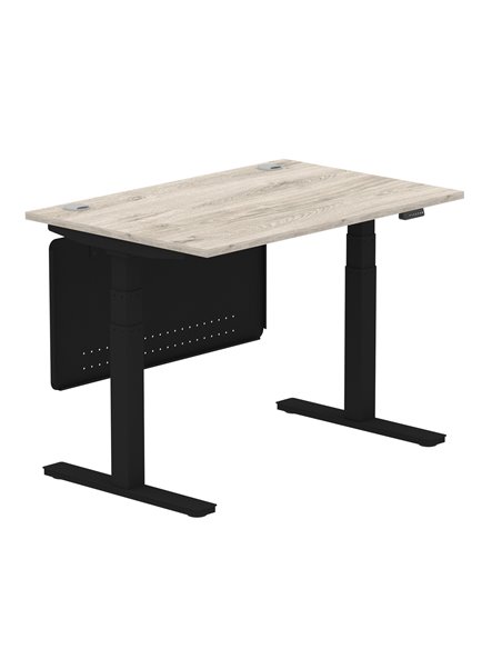 Dynamic Air Modesty 1200 x 800mm Height Adjustable Office Desk Grey Oak Top Cable Ports Modesty Panel HA01489 - pic 78436 | FastDaddyshop