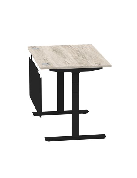 Dynamic Air Modesty 1200 x 800mm Height Adjustable Office Desk Grey Oak Top Cable Ports Modesty Panel HA01489 - pic 78437 | FastDaddyshop