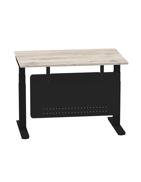 Dynamic Air Modesty 1200 x 800mm Height Adjustable Office Desk Grey Oak Top Cable Ports Modesty Panel HA01489 - pic 78439 | FastDaddyshop