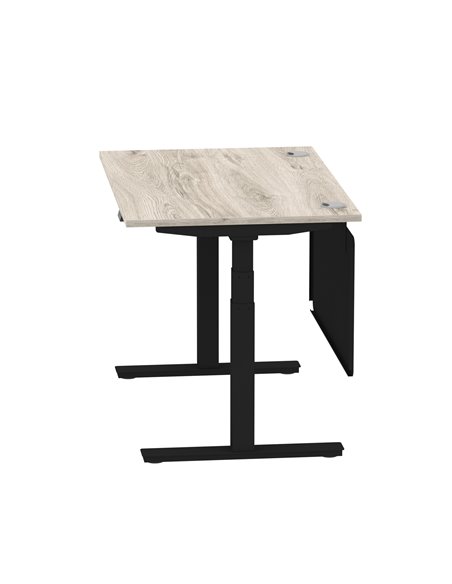 Dynamic Air Modesty 1200 x 800mm Height Adjustable Office Desk Grey Oak Top Cable Ports Modesty Panel HA01489 - pic 78441 | FastDaddyshop