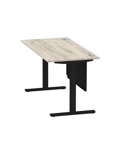 Dynamic Air Modesty 1600 x 800mm Height Adjustable Office Desk Grey Oak Top Cable Ports Modesty Panel HA01491 2