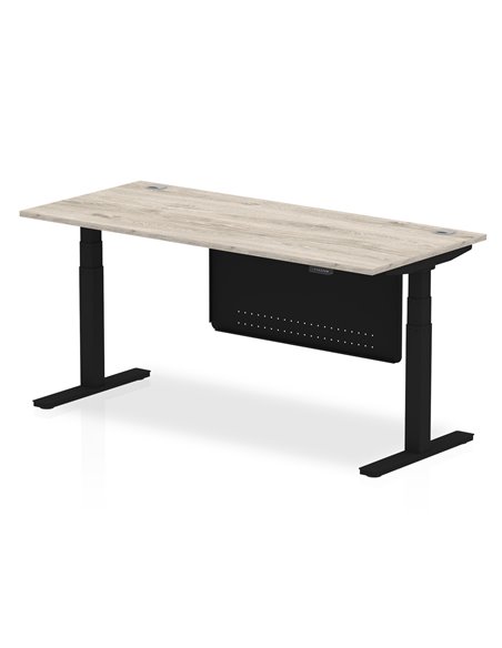 Dynamic Air Modesty 1800 x 800mm Height Adjustable Office Desk Grey Oak Top Cable Ports Modesty Panel HA01492 - pic 78458 | FastDaddyshop