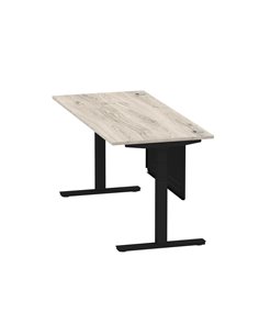 Dynamic Air Modesty 1800 x 800mm Height Adjustable Office Desk Grey Oak Top Cable Ports Modesty Panel HA01492 2