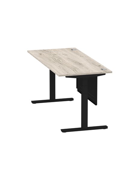 Dynamic Air Modesty 1800 x 800mm Height Adjustable Office Desk Grey Oak Top Cable Ports Modesty Panel HA01492 - pic 78459 | FastDaddyshop