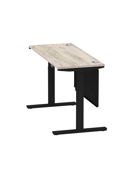 Dynamic Air Modesty 1400 x 600mm Height Adjustable Office Desk Grey Oak Top Cable Ports Modesty Panel HA01494 - pic 78468 | FastDaddyshop