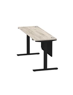 Dynamic Air Modesty 1800 x 600mm Height Adjustable Office Desk Grey Oak Top Cable Ports Modesty Panel HA01496 2