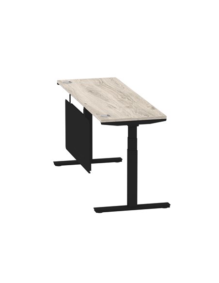 Dynamic Air Modesty 1800 x 600mm Height Adjustable Office Desk Grey Oak Top Cable Ports Modesty Panel HA01496 - pic 78481 | FastDaddyshop